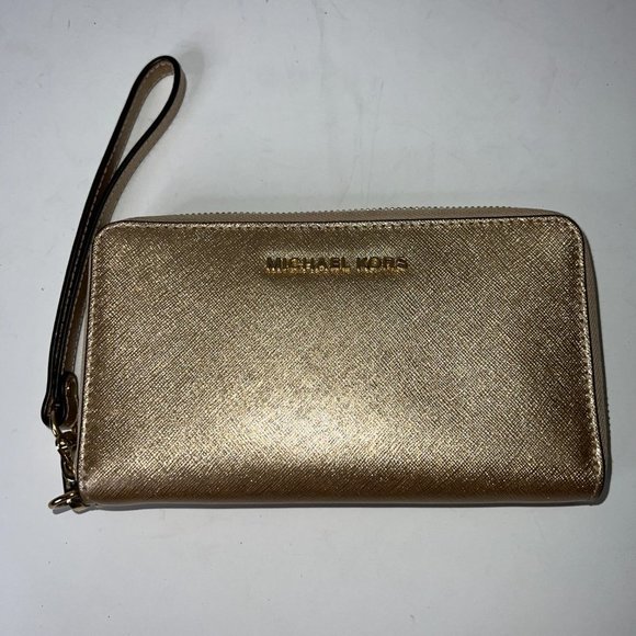 Michael Kors Handbags - MICHAEL Kors Gold Wristlet Wallet